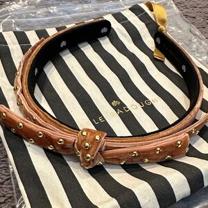 Lele Sadoughi Brown and Gold Studded Headband